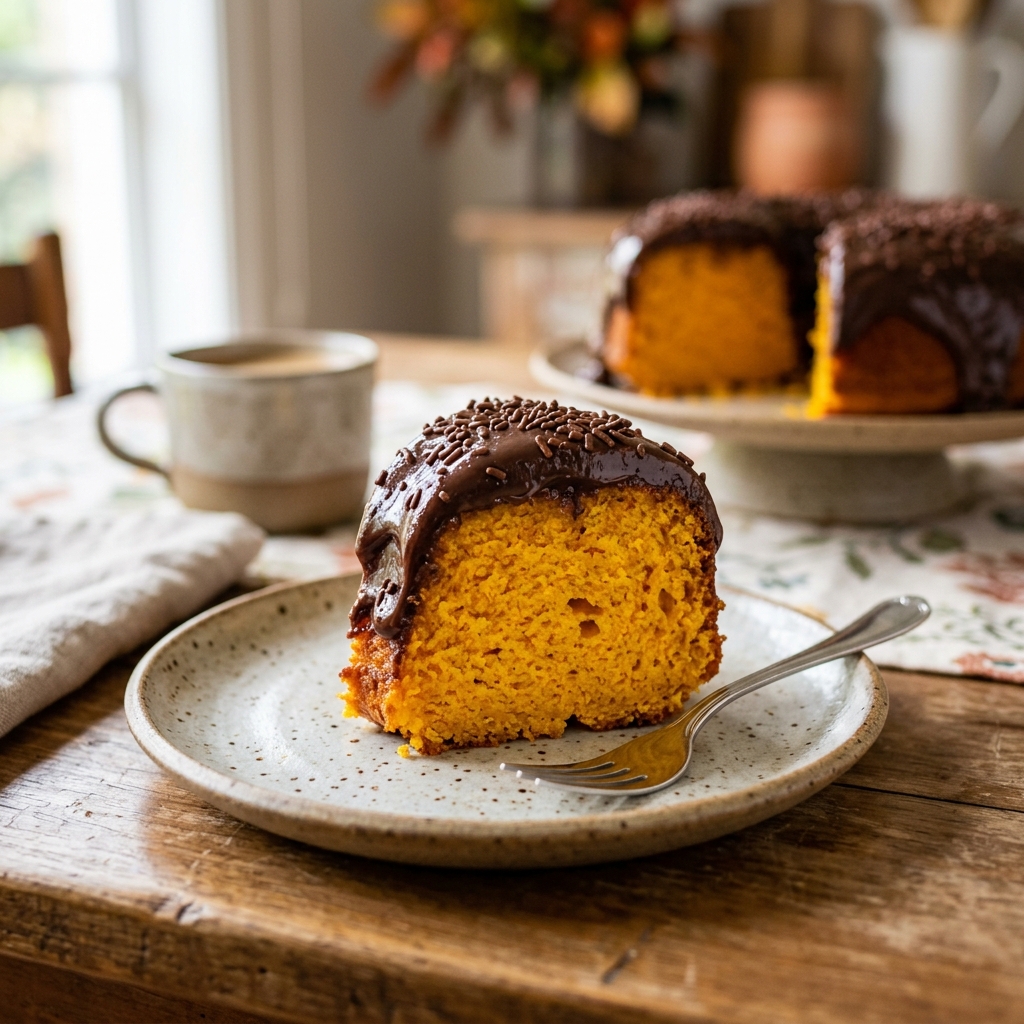 Bolo de Cenoura com Cobertura de Chocolate